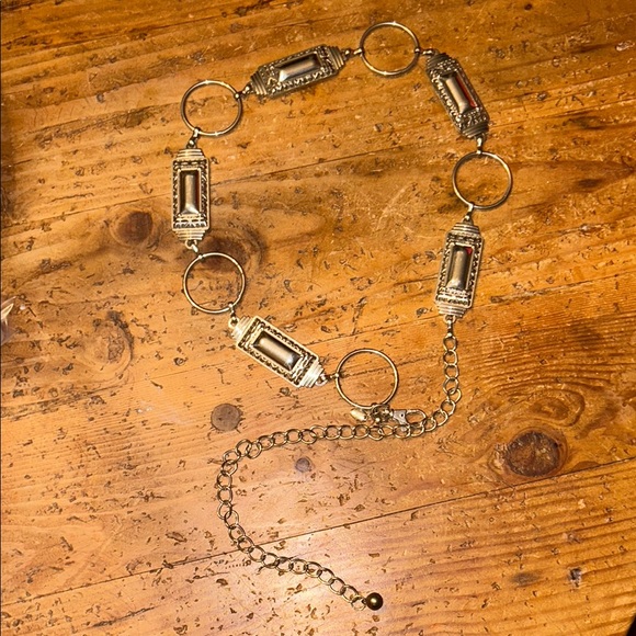 SILVER festival belt decorative silver and circular Chain Belt with Ornate Links main image 4
